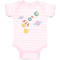 Baby Clothes Astronaut, Planets and Spaceship in Space Baby Bodysuits Cotton