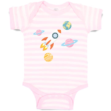 Baby Clothes Astronaut, Planets and Spaceship in Space Baby Bodysuits Cotton