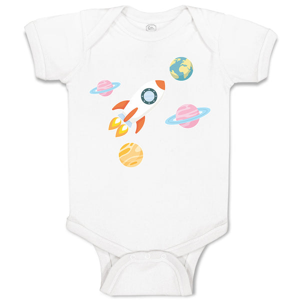 Baby Clothes Astronaut, Planets and Spaceship in Space Baby Bodysuits Cotton
