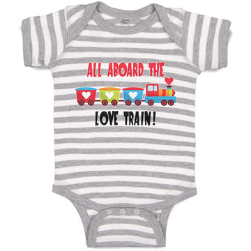 Baby Clothes All Aboard The Love Children's Colourful Toy Train! Baby Bodysuits