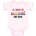 Baby Clothes All Aboard The Love Children's Colourful Toy Train! Baby Bodysuits