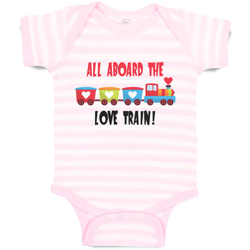 Baby Clothes All Aboard The Love Children's Colourful Toy Train! Baby Bodysuits