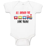Baby Clothes All Aboard The Love Children's Colourful Toy Train! Baby Bodysuits