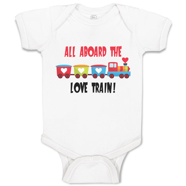 Baby Clothes All Aboard The Love Children's Colourful Toy Train! Baby Bodysuits