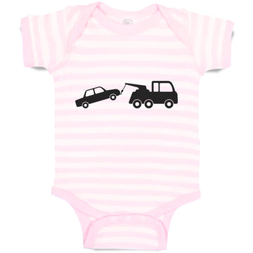 Baby Clothes Silhouette Towing Service Truck Baby Bodysuits Boy & Girl Cotton