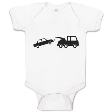 Baby Clothes Silhouette Towing Service Truck Baby Bodysuits Boy & Girl Cotton