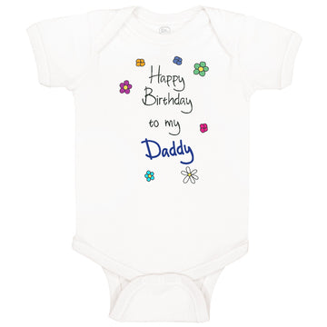 Baby Clothes Flowers Happy Birthday to Daddy Father Dad Baby Bodysuits Cotton