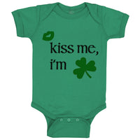 Baby Clothes Kiss Me I'M Green Shamrock Green Kiss St Patrick's Day Cotton