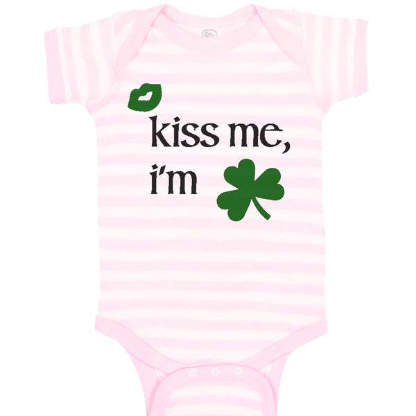 Baby Clothes Kiss Me I'M Green Shamrock Green Kiss St Patrick's Day Cotton