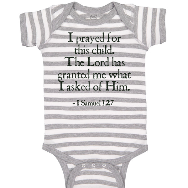 Baby Clothes Prayed for Child Lord Has Granted Me Jewish Baby Bodysuits Cotton