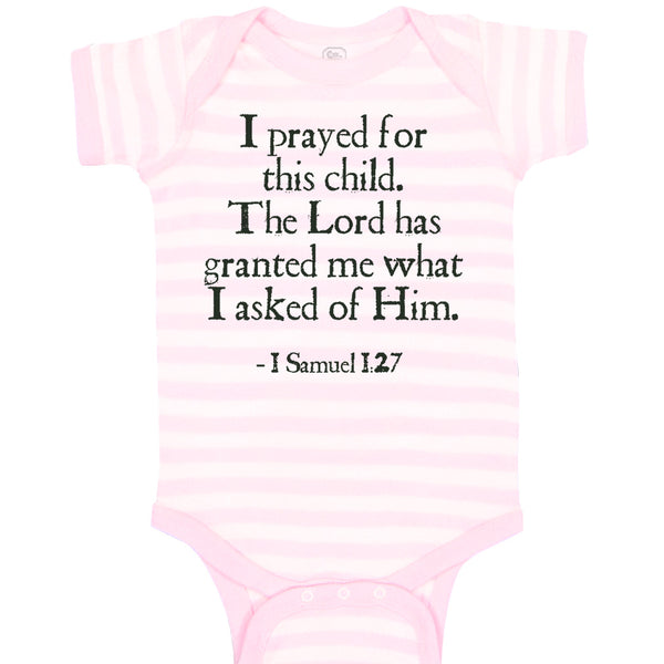 Baby Clothes Prayed for Child Lord Has Granted Me Jewish Baby Bodysuits Cotton