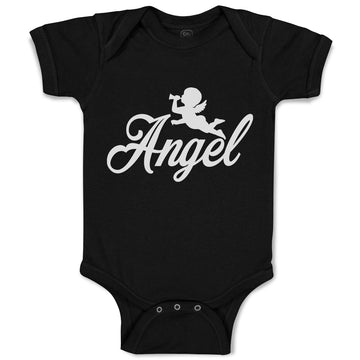 Baby Clothes Silhouette of Flying Angel with Trumpet Baby Bodysuits Cotton