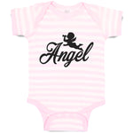Baby Clothes Silhouette of Flying Angel with Trumpet Baby Bodysuits Cotton