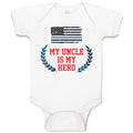 Baby Clothes My Uncle Is My Hero Flag of The United States of America Cotton