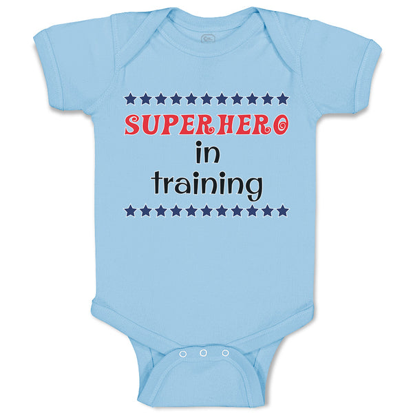 Baby Clothes Hero in Training with Stars Pattern Baby Bodysuits Cotton