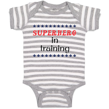 Baby Clothes Hero in Training with Stars Pattern Baby Bodysuits Cotton