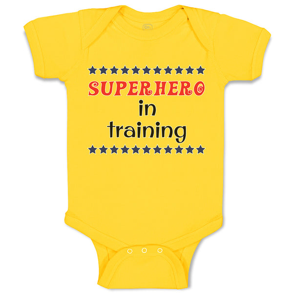 Baby Clothes Hero in Training with Stars Pattern Baby Bodysuits Cotton
