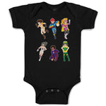 Baby Clothes Animated Super Natural Cartoon Heroes with Their Costumes Cotton