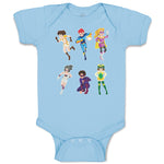 Baby Clothes Animated Super Natural Cartoon Heroes with Their Costumes Cotton