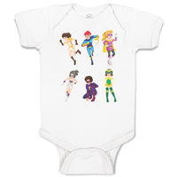 Baby Clothes Animated Super Natural Cartoon Heroes with Their Costumes Cotton