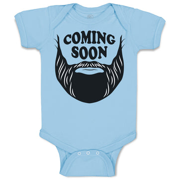 Baby Clothes Coming Soon Hair and Beard, Hipster Character Baby Bodysuits Cotton