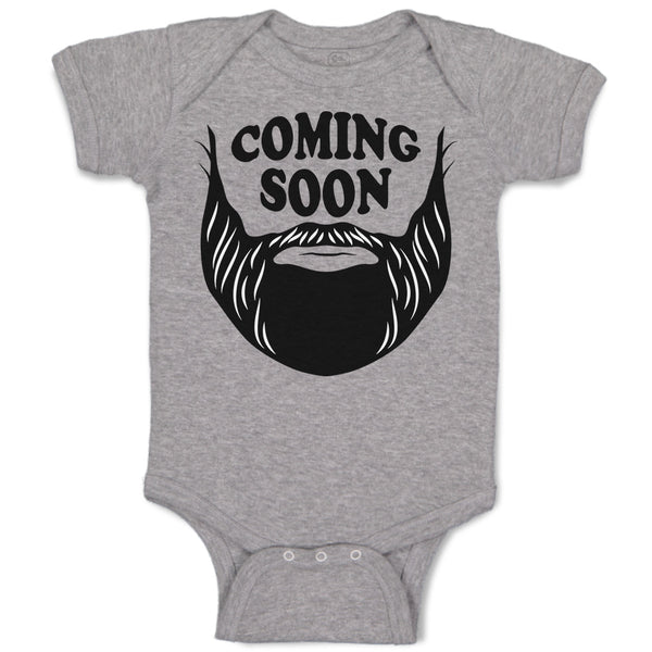 Baby Clothes Coming Soon Hair and Beard, Hipster Character Baby Bodysuits Cotton