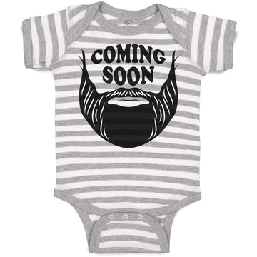 Baby Clothes Coming Soon Hair and Beard, Hipster Character Baby Bodysuits Cotton