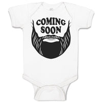 Baby Clothes Coming Soon Hair and Beard, Hipster Character Baby Bodysuits Cotton