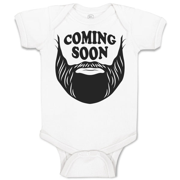 Baby Clothes Coming Soon Hair and Beard, Hipster Character Baby Bodysuits Cotton