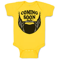 Baby Clothes Coming Soon Hair and Beard, Hipster Character Baby Bodysuits Cotton