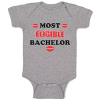 Baby Clothes Most Eligible Bachelor with Lipstick Kiss Baby Bodysuits Cotton