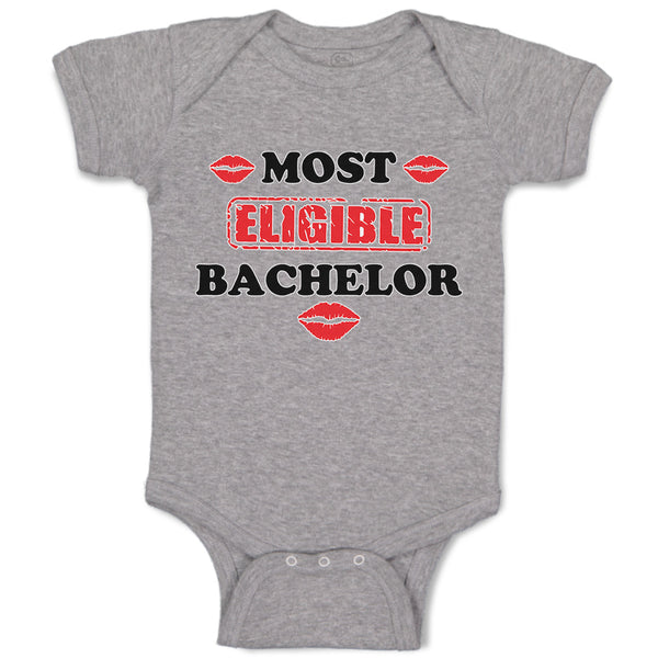 Baby Clothes Most Eligible Bachelor with Lipstick Kiss Baby Bodysuits Cotton