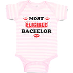 Baby Clothes Most Eligible Bachelor with Lipstick Kiss Baby Bodysuits Cotton