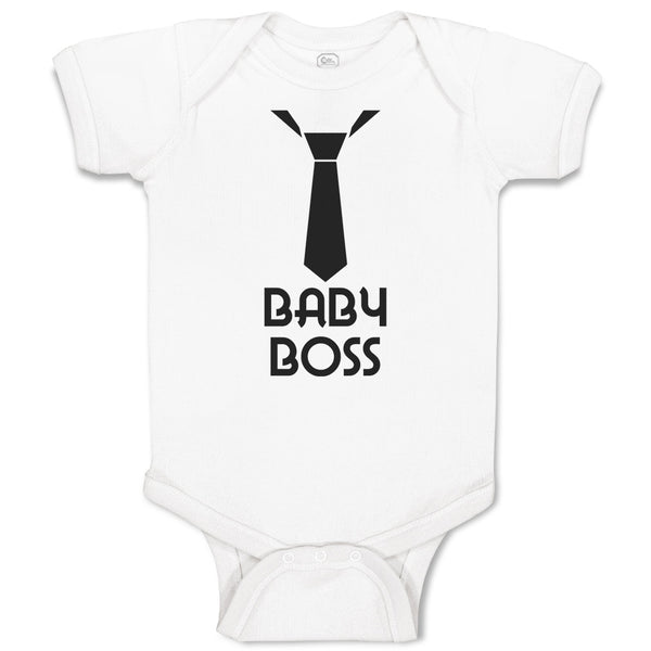 Baby Clothes Baby Boss with Silhouette Neck Tie Baby Bodysuits Boy & Girl Cotton