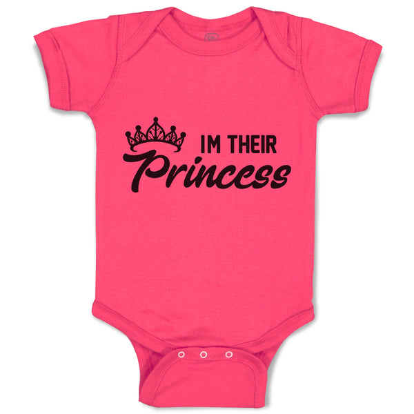 Baby Clothes Im Their Princess with Silhouette Crown Baby Bodysuits Cotton