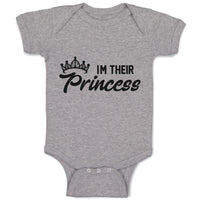 Baby Clothes Im Their Princess with Silhouette Crown Baby Bodysuits Cotton