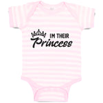 Baby Clothes Im Their Princess with Silhouette Crown Baby Bodysuits Cotton