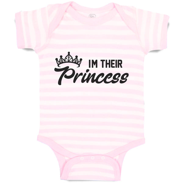 Baby Clothes Im Their Princess with Silhouette Crown Baby Bodysuits Cotton