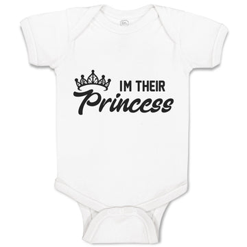 Baby Clothes Im Their Princess with Silhouette Crown Baby Bodysuits Cotton