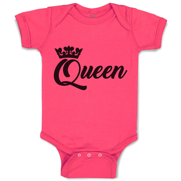 Baby Clothes Calligraphy Queen Silhouette Crown Baby Bodysuits Boy & Girl Cotton