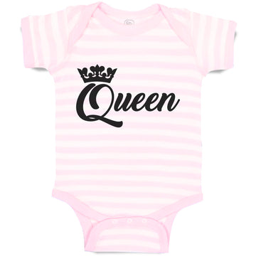 Baby Clothes Calligraphy Queen Silhouette Crown Baby Bodysuits Boy & Girl Cotton