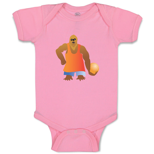 Baby Clothes Huge Monkey Playing Basketball Baby Bodysuits Boy & Girl Cotton