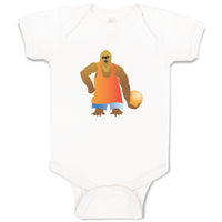 Baby Clothes Huge Monkey Playing Basketball Baby Bodysuits Boy & Girl Cotton