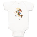 Baby Clothes Cowboy White Horse Blonde Baby Bodysuits Boy & Girl Cotton