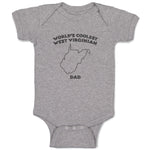 Baby Clothes World's Coolest West Virginian Dad Wv States Baby Bodysuits Cotton