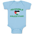 Baby Clothes The Adorable Palestinian Flag on Heart Symbol Baby Bodysuits Cotton