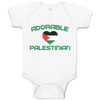 Baby Clothes The Adorable Palestinian Flag on Heart Symbol Baby Bodysuits Cotton