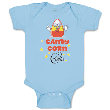 Baby Clothes Candy Corn Cutie with Smiling Face and Stars Baby Bodysuits Cotton