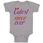 Baby Clothes Cutest Niece Ever with Red Bow Baby Bodysuits Boy & Girl Cotton