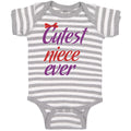 Baby Clothes Cutest Niece Ever with Red Bow Baby Bodysuits Boy & Girl Cotton